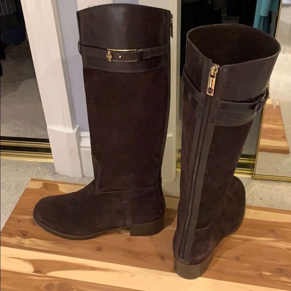 Tory Burch brown suede boots